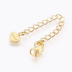 DQ extension chain heart gold 3mm, per piece